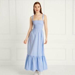 NWT Hill House Anjuli Nap Dress. Blue and white gingham XXS